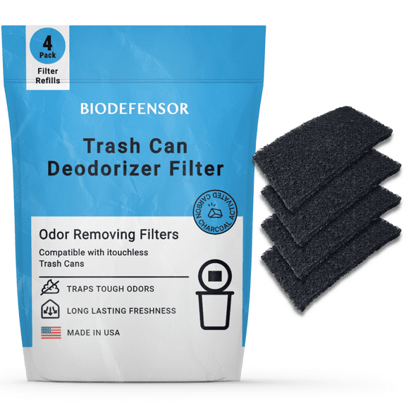 Biodefensor Charcoal Odor Absorber Carbon Filter for Itouchless Trash Cans