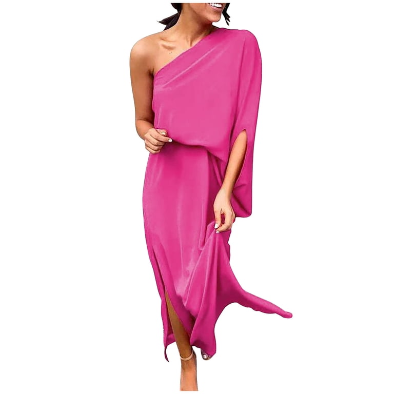 Floenr Sundresses for Women,Fashion Women's Sexy Summer Casual Sleeveless  Strapless Solid Fork Opening Dress - Walmart.com