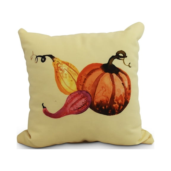 20" x 20" Simply Daisy Gourd Pile Fall Polyester Indoor/Outdoor Pillow, Yellow Qty 1