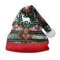 thumbnail image 2 of LIZUOJUN Under $5 Christmas Santa Hat For Adults Long Tail Style Snug Fit Holiday Hat Christmas Headwear Gift Snowflake Tree Print White Fur-Trimmed Brim White Pom Pom Accent, S, 2 of 4