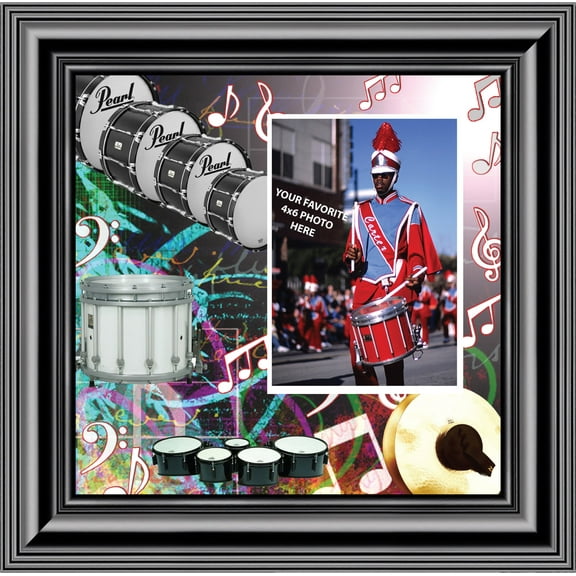 Percussion and Drum Line, Marching or Concert Band Personalized Picture Frame, 10x10 3512