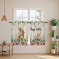 thumbnail image 2 of Easter Kitchen Curtain for Berdoom Living Room Cafe 45 Inch Length, Spring Watercolor Bunny Eggs Flower Leaf Beige Tiers Curtains Light Filtering Drapes Rod Pocket Window Treatment 2 Panels 52"Wx45"L, 2 of 8