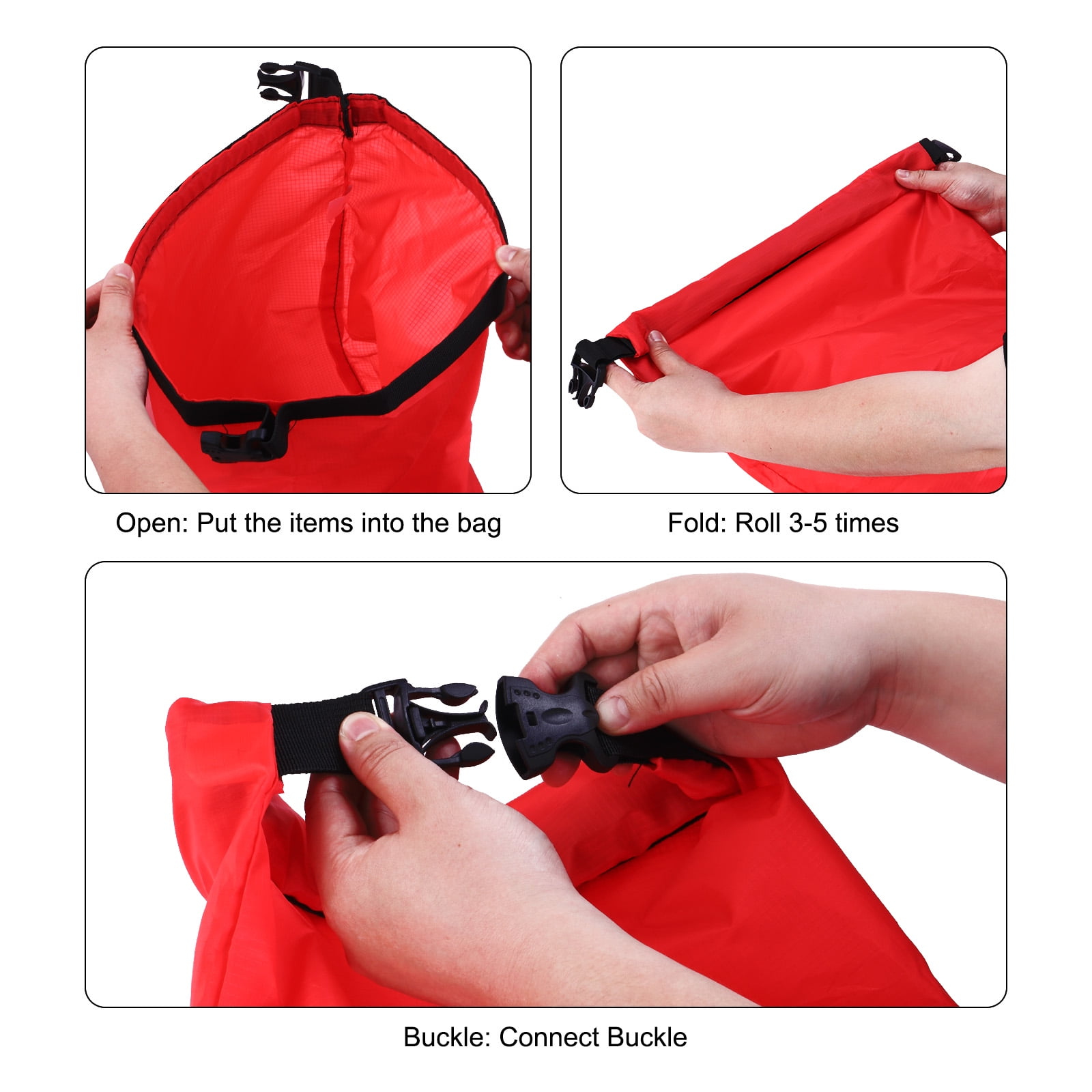 2 Pcs Waterproof Dry Bag Dry Sack Lightweight Portable Travel Dark Blue