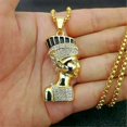 thumbnail image 2 of Hip Hop Necklace Stainless Steel Gold Color Iced Out Chains Egyptian Pharaoh Pendant Necklace For Men/Women Gifts, 2 of 5
