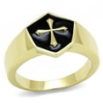 thumbnail image 1 of Alamode TK3268-8 Men IP Gold Stainless Steel Ring with Epoxy in Jet - Size 8, 1 of 1