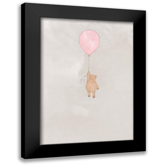 Artographie Studio 11x14 Black Modern Framed Museum Art Print Titled - The Teddybear and The Balloon