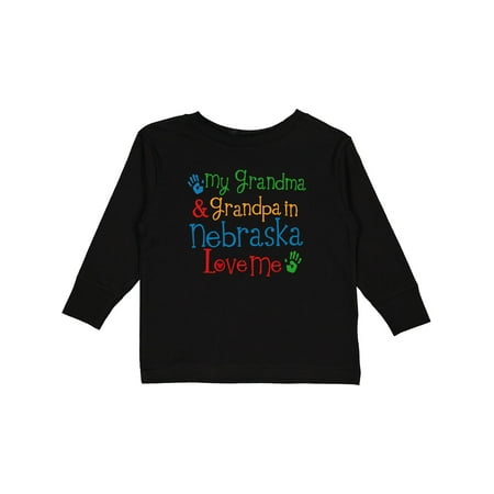 

Inktastic Nebraska Grandma Loves Me Gift Toddler Boy or Toddler Girl Long Sleeve T-Shirt