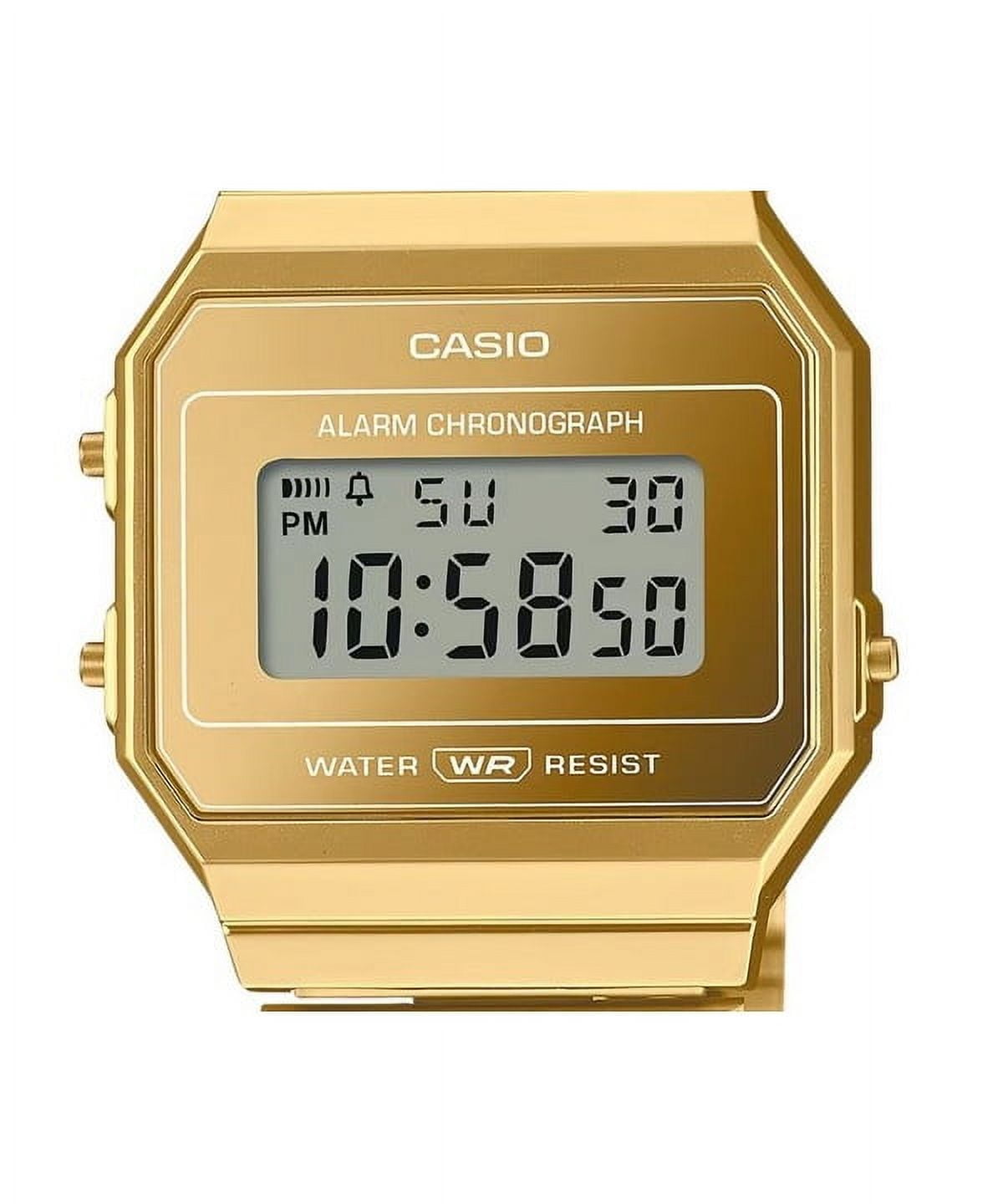 Casio by Casio Unisex 21mm Vintage Digital Stainless Steel Quartz Wristwatch, Gold, A700WEVG-9A