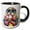 Black/White, variant on 3drose, Cute Funny Sea Otter Eating Ice Cream Cone Abstract Art, 11oz Two-tone Yellow Mug