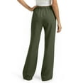 thumbnail image 6 of Pants for Women Solid Color Long Pants Summer Must Have Women's Drawstring Wide Leg Pants Soft Lounge Pants with Pockets Cozy Home Wear Lightweight Breathable Fabric Modern Comfort Clothing, 6 of 9