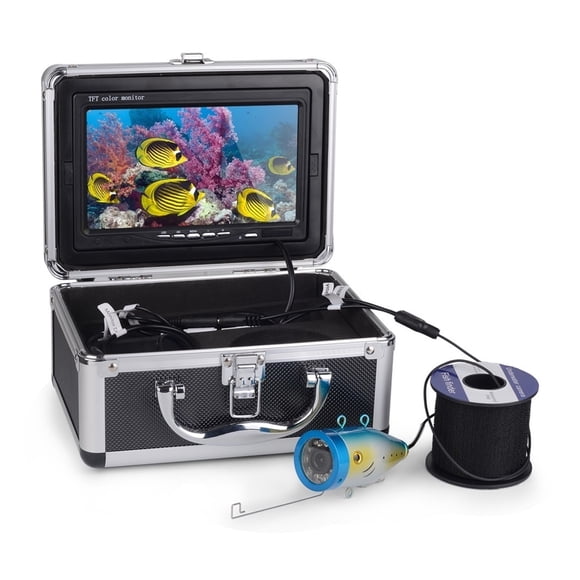 Fish Finder Underwater Fishing Camera 7 Inch 1000TVL Waterproof Video Underwater Camera 24PCS Infrared Lamp Ice Fishing 30 Mete ,High Definition