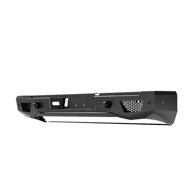 Body Armor Bumper DG-3163 Ambush; One Piece Design; Direct-Fit; Mounting Hardware Included; With D-Ring Mounts; With Light Cutouts; Powder Coated Black Steel; Accepts OE Hitch