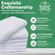 Towels N More 22x44 Gym Towel Set, Lightweight Quick Drying Bath Towel - White, 6 Pcs