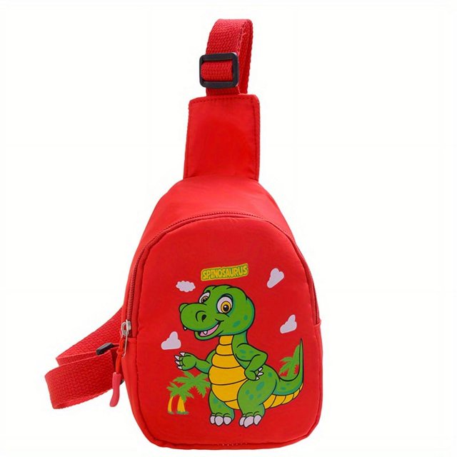 Children's Cartoon Dinosaur Sling Bag Shoulder Bag Mini Chest Bag For Travle