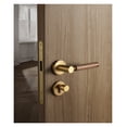 thumbnail image 4 of Soild Brass Mute Door Lock Lever Set, Interior Black Walnut Door Lock Handle, Anti-theft Gate Lock Furniture Hardware For Bedroom
--------
,Long Lasting, 4 of 7