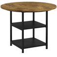 thumbnail image 1 of HOMCOM Table à Manger Industrielle de 39,4 Pouces avec Étagères de Rangement Brun Rustique, 1 of 10