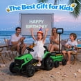 thumbnail image 5 of Joyracer 12V Ride on Toys, 2-in-1 Ride on Tractor with Detachable Trailer & Remote Control, Power Car Wheels w/ Shovel, Bluetooth, Music, LED Lights, Green, 5 of 11