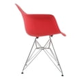 thumbnail image 3 of Plata Décor Import Inc Modern Red Bucket Chair with Chrome Legs – Adult Accent Chair, 3 of 8