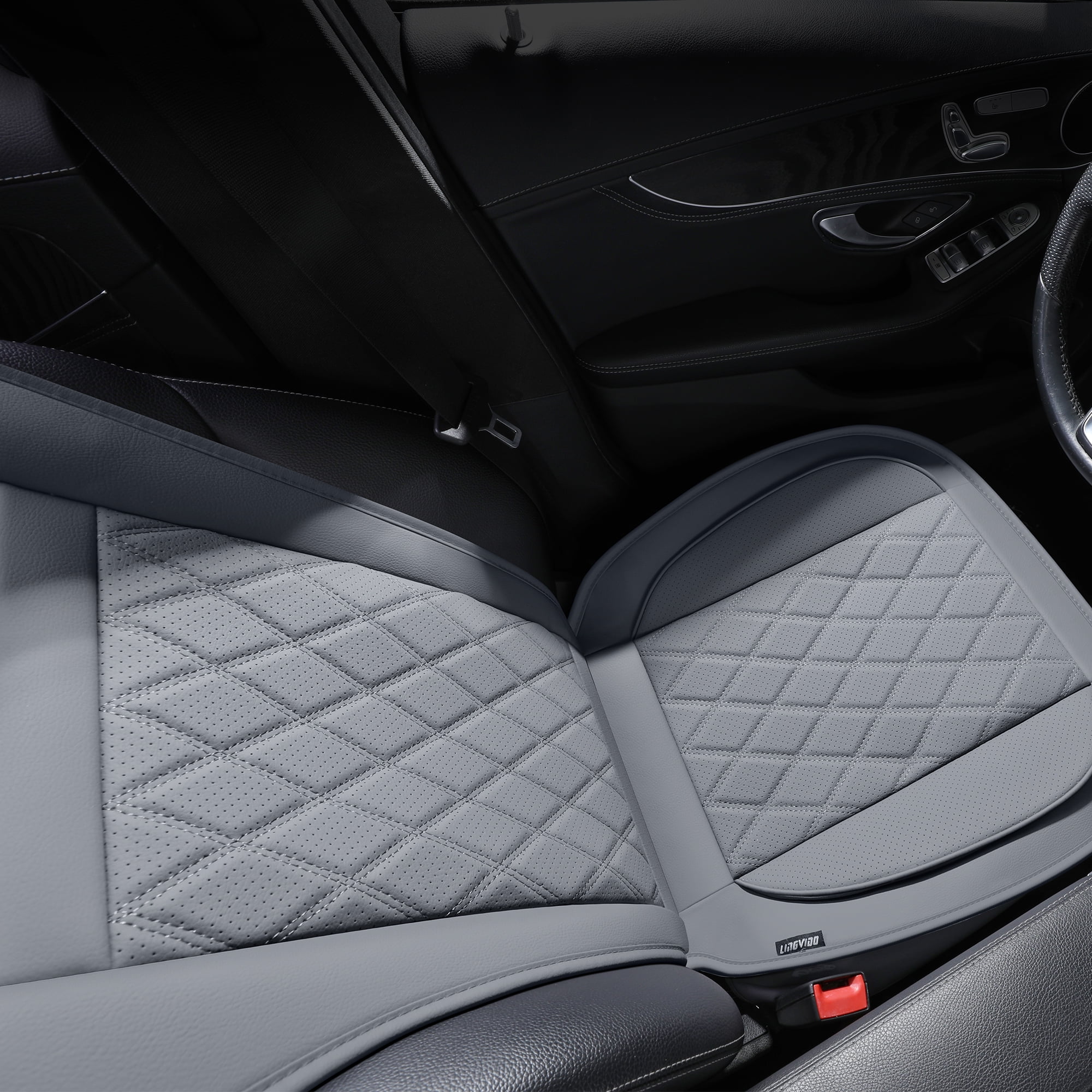 Universal Front Car Seat Covers for 2 Seats, Elegant Gray Design, Full Surround Protection for Cars SUVs Trucks, Waterproof Anti-Wear Front Seat Protector Set