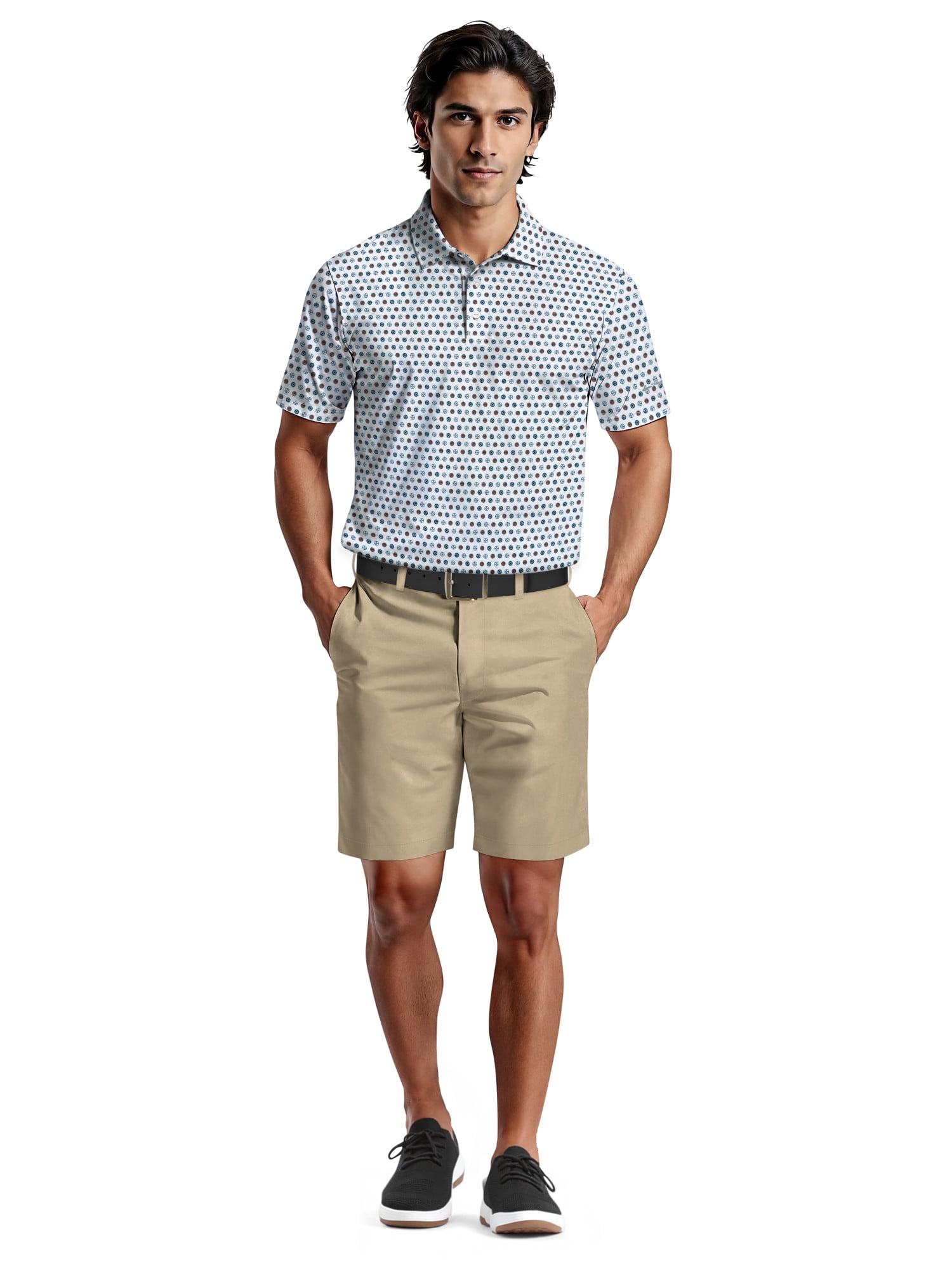 Ben Hogan Men's & Big Men's Performance Sport Print Short Sleeve Polo Shirt, up to 5XL
