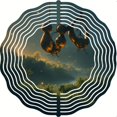 thumbnail image 2 of Metal Hanging Wind Spinners with Concentric Pattern Design - Surreal Spherical Figures for Enchanting Yard & Garden Decor, 2 of 6