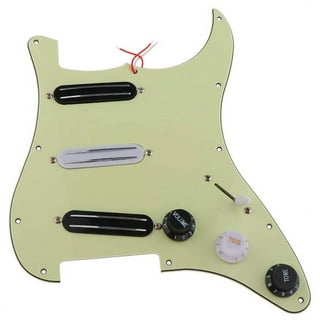 Musiclily 11-Hole HSS Prewired Loaded Pickguard with Single Coil Pickups  Set for Fender Squier Strat Electric Guitar, 4Ply White Pearl