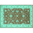 thumbnail image 1 of Ahgly Company Machine Washable Indoor Rectangle Persian Turquoise Blue Traditional Area Rugs, 2' x 4', 1 of 4