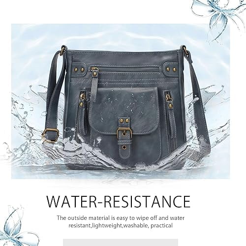 KL928 Medium Crossbody Purses for Women Handbag Leather Crossbody Shoulder Bags with Multi Pockets