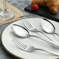 thumbnail image 4 of Mirdinner 24 Pcs Dinner Forks and Spoons Set, Stainless Steel Silverware Flatware Set, Salad Fork and Soup Spoon, Using for Home, Kitchen or Restaurant, Mirror Polished, Dishwasher Safe, 4 of 6