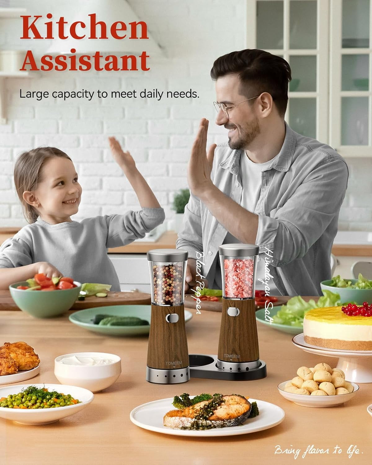 Electric Salt and Pepper Grinder Set Rechargeable Stainless Steel Grinder Set 5 Adjustable 4.5oz Upgrade Capacity