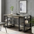 thumbnail image 3 of 60" Wood Computer Desk - Grey Wash, 3 of 5