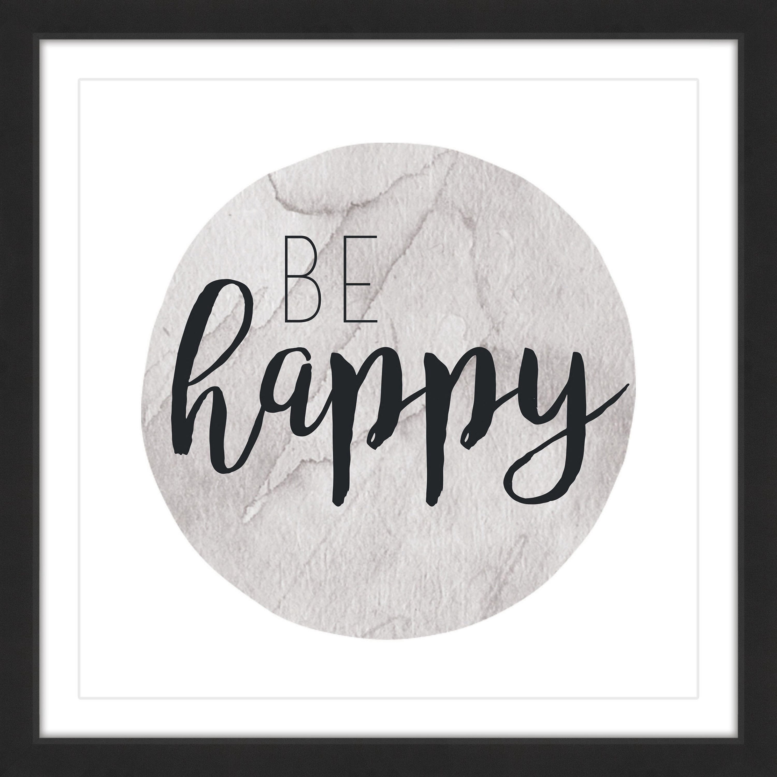 "Be Happy" Framed Painting Print
