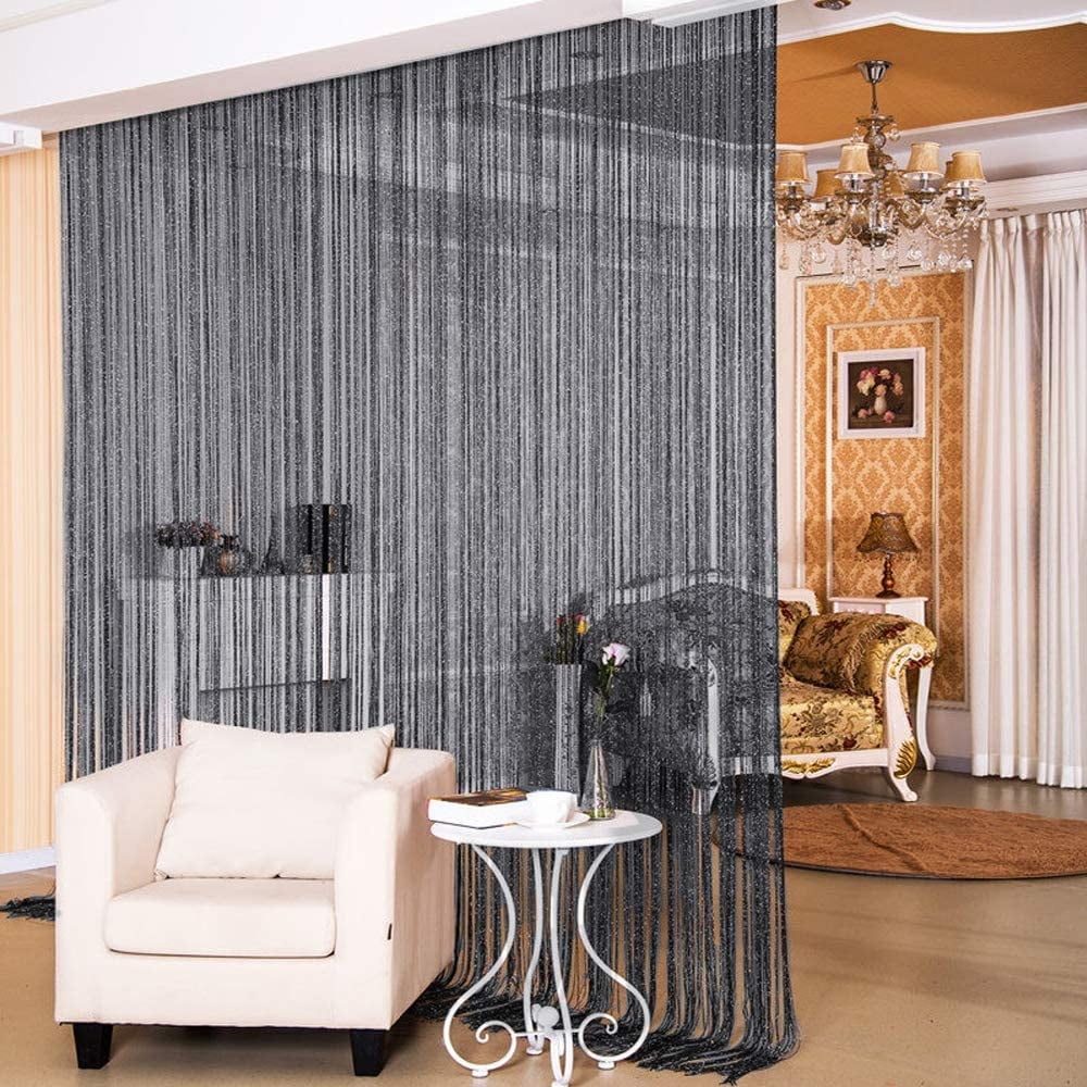 Glitter String Curtain Panels Living Room Divider Voile Net Curtains Fly Screen 