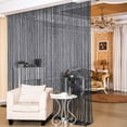 thumbnail image 1 of Yipa Sheer String Curtains Beads Thread Curtains Panels Glitter Tassel Window Drape Room Divider Fringe String Door Curtain, 1 of 10