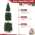 thumbnail image 5 of 6.5ft Pencil Christmas Tree - Pre-lit Fir Hinged Slim Corner Xmas Tree Holiday Decoration with 250 Incandescent Warm White Lights & 586 Snow Branch Tips, White, 5 of 7