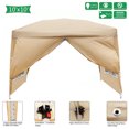 thumbnail image 5 of BAYUELSWU Pop-up Canopy Tent 10 x10 Ft Carpas para Patio Two Doors & Two Windows Practical Waterproof Right-Angle Folding Tent for Camping, Patio, Party, Backyard (Khaki), 5 of 8