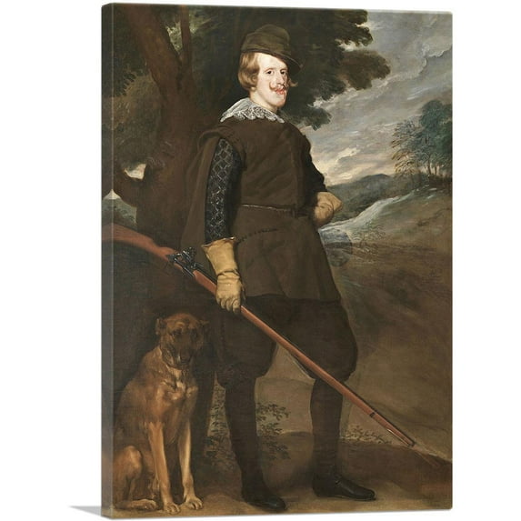 ARTCANVAS Philip IV In Hunting Dress Canvas Art Print by Diego Velazquez - Size: 18" x 12" (0.75" Deep)