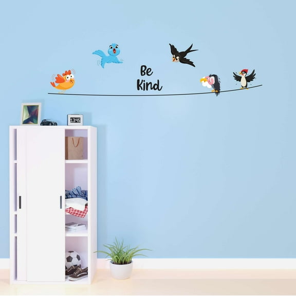 Children Be Kind Beautiful Cartoon Wall Decal Decoration Inspirational Life Sayings Vinyl Wall Decal Lasts Years and Easily Removable - Size: 20 In(W) x 4 In(H)