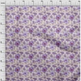 thumbnail image 3 of oneOone Polyester Lycra Light Purple Fabric Leaves & Watercolor Flower Floral Craft Projects Decor Fabric Printed By The Yard 56 Inch Wide, 3 of 4