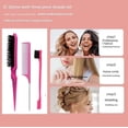 thumbnail image 2 of Hair Styling Comb Set 3 Piece Kit with Rat Tail Comb, Teasing Brush and Edge Brush for Precise Styling, 2 of 4