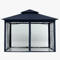 thumbnail image 5 of ABCCANOPY 10'x12' Patio Gazebo With Mosquito Netting and Double Soft Roof Canopies for Shade and Rain,Navy Blue, 5 of 9