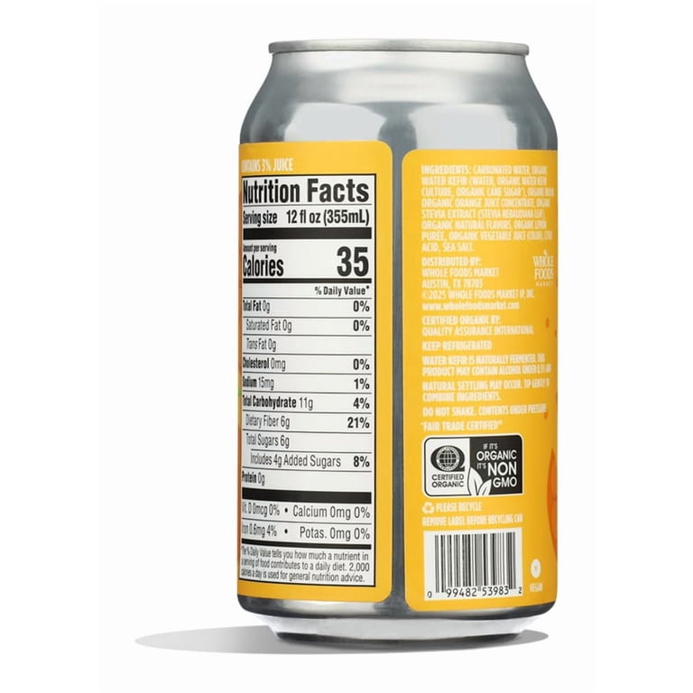 1 Pack | 365 By Whole Foods Market Organic Orange Prebiotic Soda