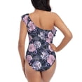 thumbnail image 5 of Sikiie Flowers Print Women One Piece Swimsuits Tummy Control One Shoulder Bathing Suits Ruffle Swimwear, From S to XXL-Small, 5 of 6