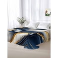 thumbnail image 6 of Navy Blue Marble Flat Sheets Only King Size, Soft Breathable Bed Top Sheets for Mattress, Gold Modern Art Luxury Bedding Flat Sheets for Home Hotel Bedroom Bed Protection, 6 of 9