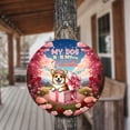 thumbnail image 3 of My Dog Is My Valentine Cute Corgi in Gift Box Round Wood Sign Welsh Corgi Dog Lover Gifts Idea Hanging Wall Home Decor - 3006, 3 of 5