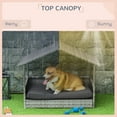 thumbnail image 6 of PawHut Wicker Dog House Elevated Raised Rattan Bed for Indoor/Outdoor with Removable Cushion Lounge, Charcoal Gray, 6 of 10