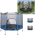 thumbnail image 2 of Trampolín para niños con Red De Seguridad Brincolín Infantil De 55 Pulgadas Brincolines De Niños para Fiestas Trampolin con Postes Acolchados para Interiores y Exteriores Azul, 2 of 4
