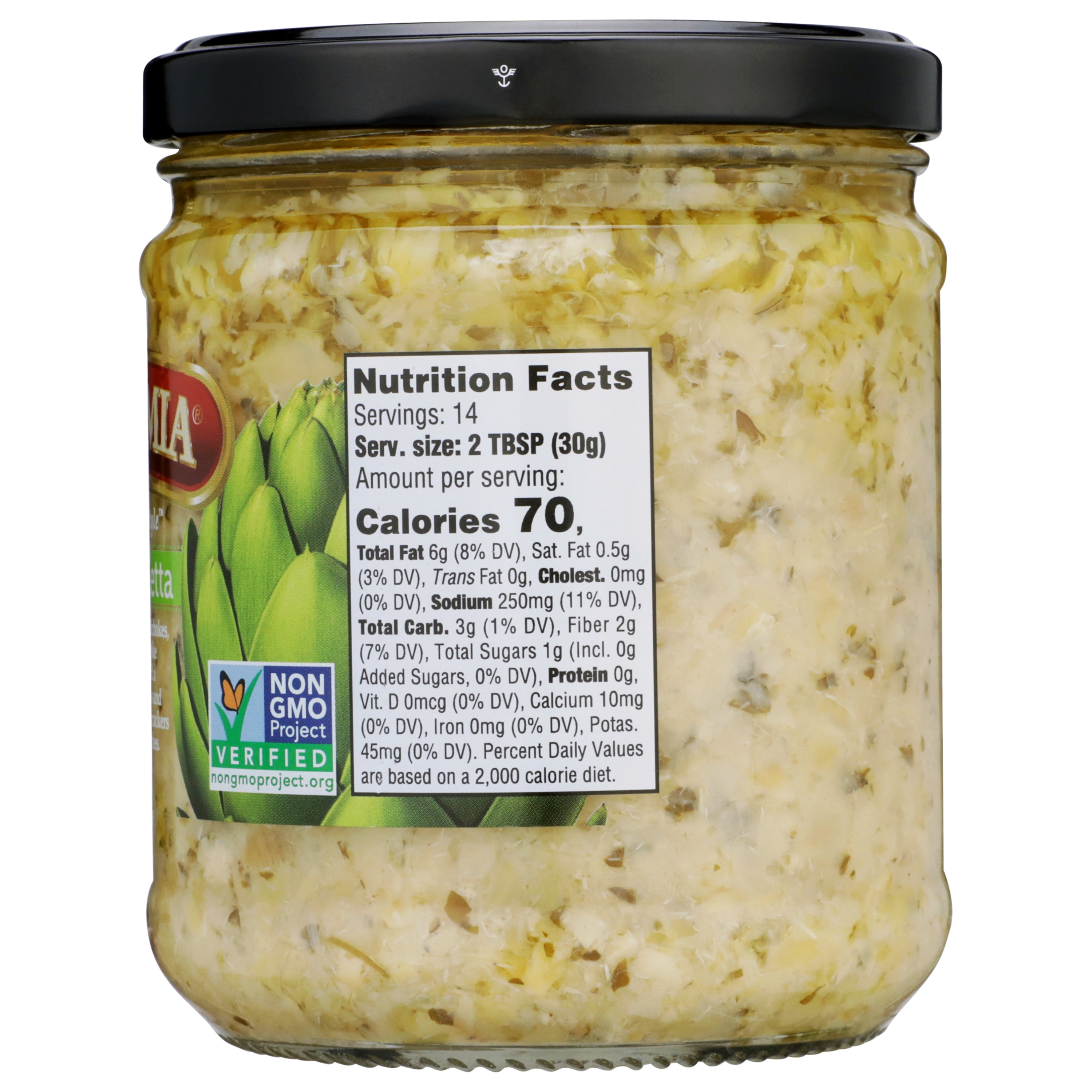(2 pack) Cara Mia Shelf-Stable Artichoke Bruschetta in Glass Jar, 14.8 oz, Dairy-Free