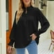 thumbnail image 3 of Blusa de Mujer de Manga Larga Cuello Alto con Cordones ANGGREK Negro L, 3 of 6
