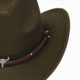 thumbnail image 5 of NOLDARES Cowboy Hats for Kids Vintage Wide Brim Felt Cowboy Hat Girls Cowgirl Hat with Belt Buckle(AG,3-18 Y), 5 of 7
